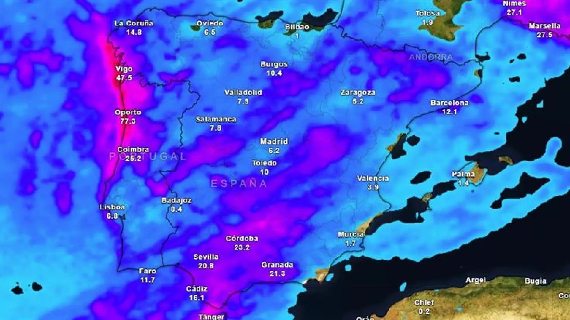 La borrasca Claudia trae más lluvias a casi toda España en las próximas horas: las zonas que esperan más agua