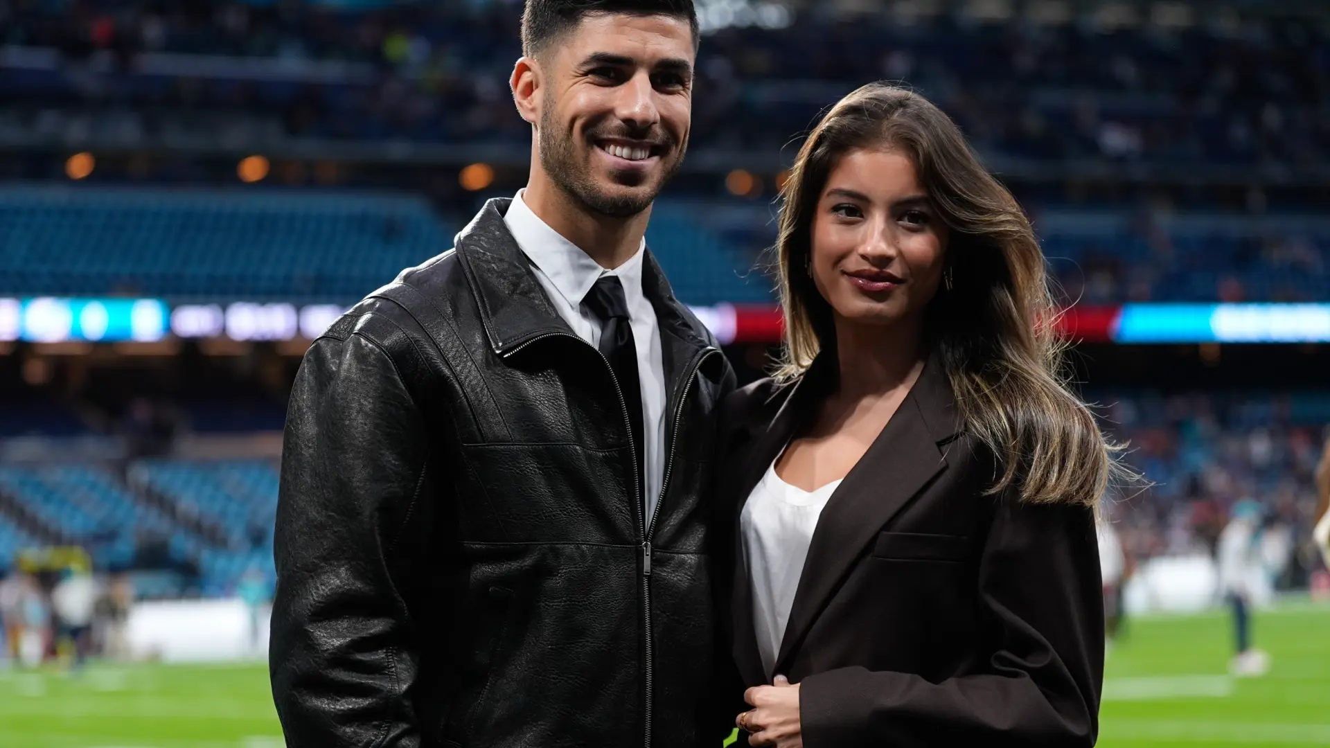 Primera aparición pública de Marco Asensio y Lavinia León: oficializan su amor en la NFL del Bernabéu