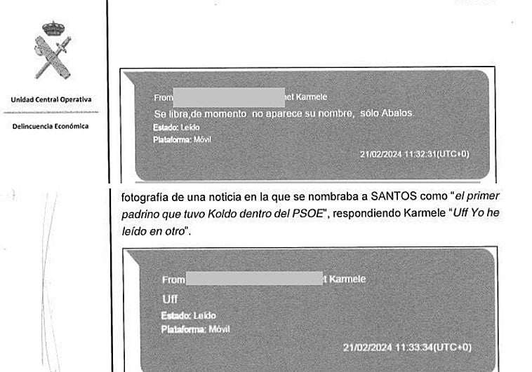 Santos Cerdán, su socio de Servinabar y su contacto en Acciona adoptaban medidas de seguridad en sus citas