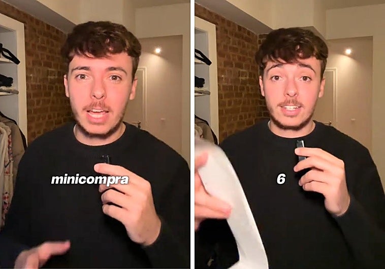 Un español que vive en Bélgica hace la compra en un supermercado de este país e indica cuánto dinero le cuesta