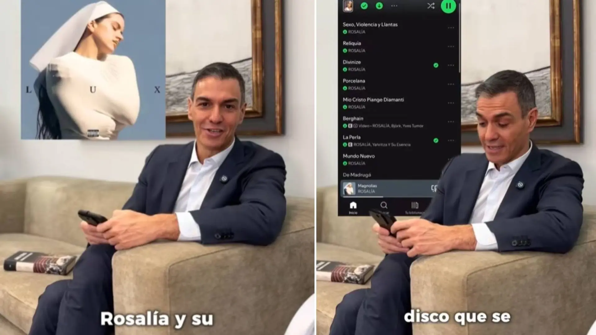 Pedro Sánchez desvela cuál es su canción favorita del último disco de Rosalía: "Me ha encantado"