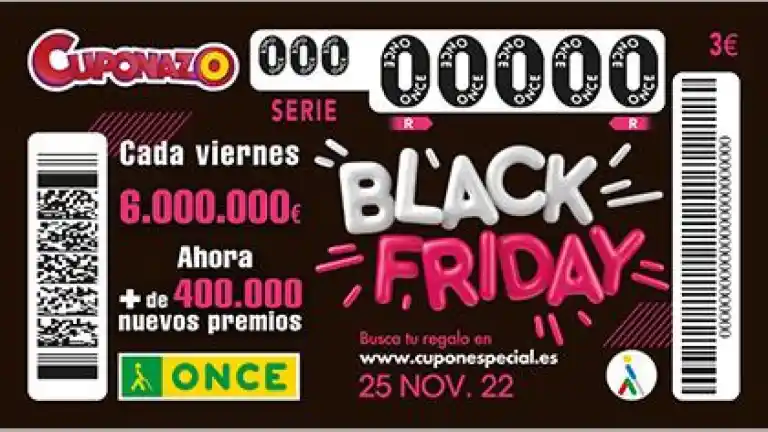 Imagen 1 de Comprobar Cuponazo Black Friday ONCE  |Resultado del sorteo y lista de premios del viernes 28 de noviembre