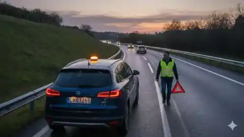 Imagen 1 de Si usas los triángulos de emergencia y la baliza a la vez: ¿Te pueden multar?