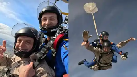 Imagen 1 de El jefe del Ejército del Aire protagoniza un salto en paracaídas desde 12.500 pies