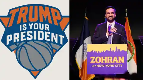 Imagen 1 de La Casa Blanca se ríe de la victoria de Zohran Mamdani cambiando el escudo de los New York Knicks