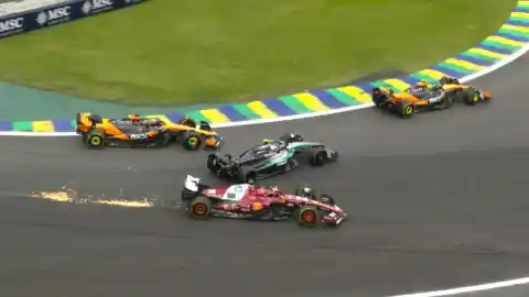 Imagen 1 de Así fue el accidente múltiple que acabó en una polémica sanción para Piastri en el GP de Brasil