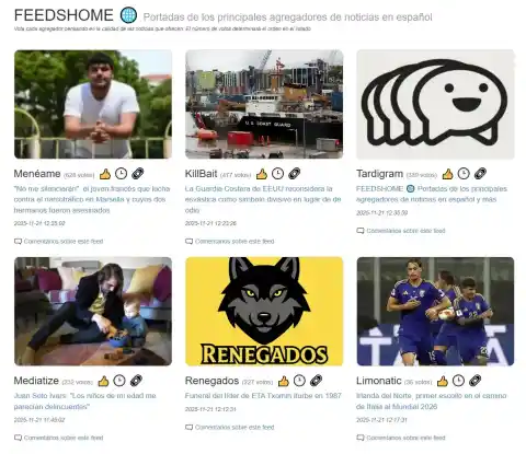 Imagen 1 de FEEDSHOME 🌐 Portadas de los principales agregadores de noticias en español y más