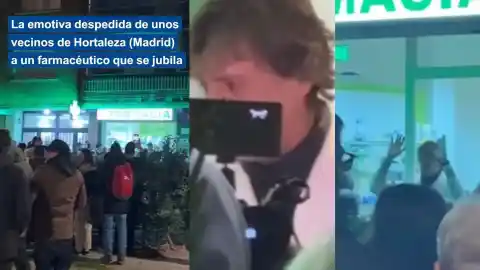Imagen 1 de La despedida viral de los vecinos de Hortaleza al farmacéutico de su barrio: "Te echaremos mucho de menos"