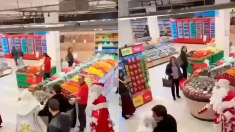 Imagen 1 de Dos papá noeles se lían a tortazos en el interior de un supermercado