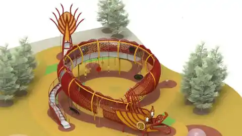 Imagen 1 de Así es el dragón de 19 metros que se está instalando en Madrid: será un parque infantil mágico para niños
