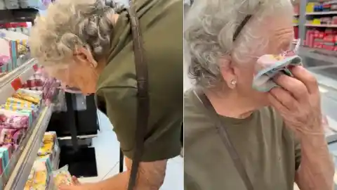 Imagen 1 de Una anciana de Cuba se emociona al entrar en un Mercadona en España: "¿Por qué lloras, abuela?"