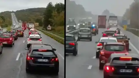 Imagen 1 de ¿Qué es el efecto cremallera en carretera? Un camionero lo explica durante un atasco y la policía termina deteniendo a un "listillo"
