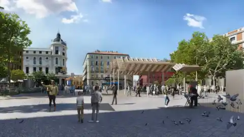 Imagen 1 de La reforma de la plaza de Jacinto Benavente reconfigurará el tráfico y peatonalizará las calles de las Huertas y la De la Cruz