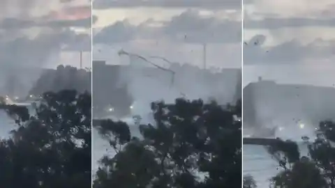 Imagen 1 de Mangas marinas causan daños en barcos y bares al tocar tierra en Mazarrón