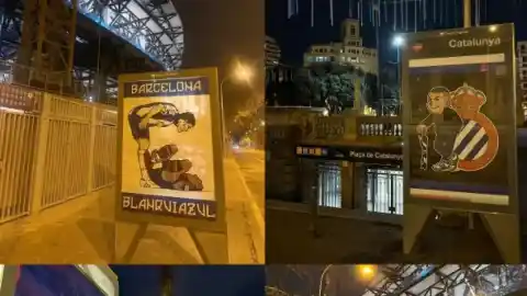 Imagen 1 de La Curva empapela Barcelona antes del derbi