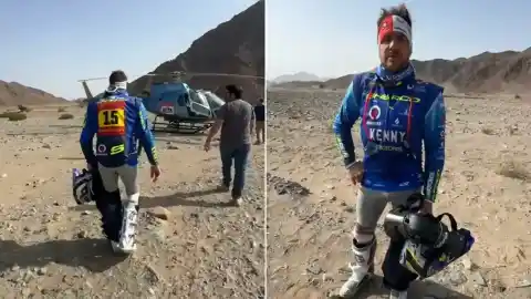 Imagen 1 de Fin del Dakar para Lorenzo Santolino tras una dura caída en la etapa 2: acaba con la moto destrozada y evacuado en helicóptero