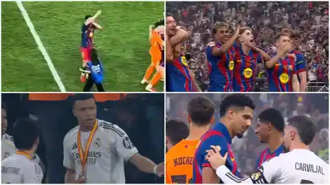 Imagen 1 de Lo que no se vio tras El Clásico: el corte de mangas de Cubarsí, los insultos de Fermín a la grada y Mbappé se negó al pasillo