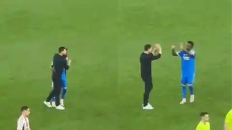 Imagen 1 de Xabi Alonso y Vinícius se funden en un abrazo para sellar la paz... ¿o solo lo parece?